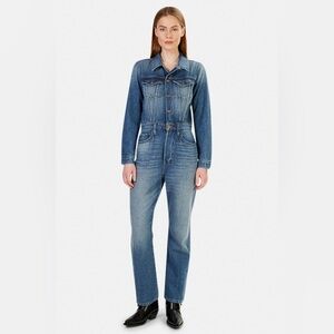 NSF Women’s Distressed Denim 100% Cotton Amina Jumpsuit 70s boho